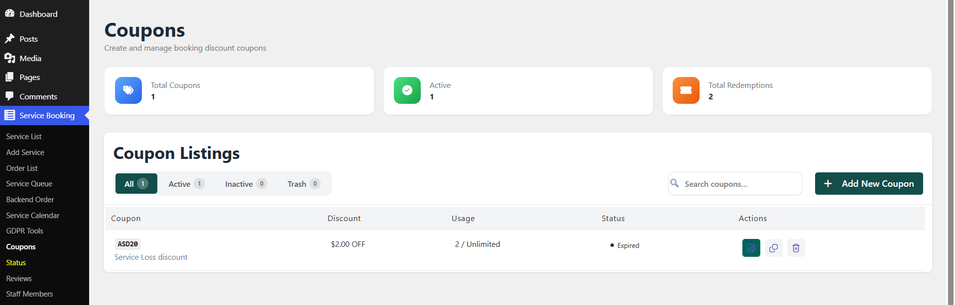 Add/update staff member form with schedule configuration