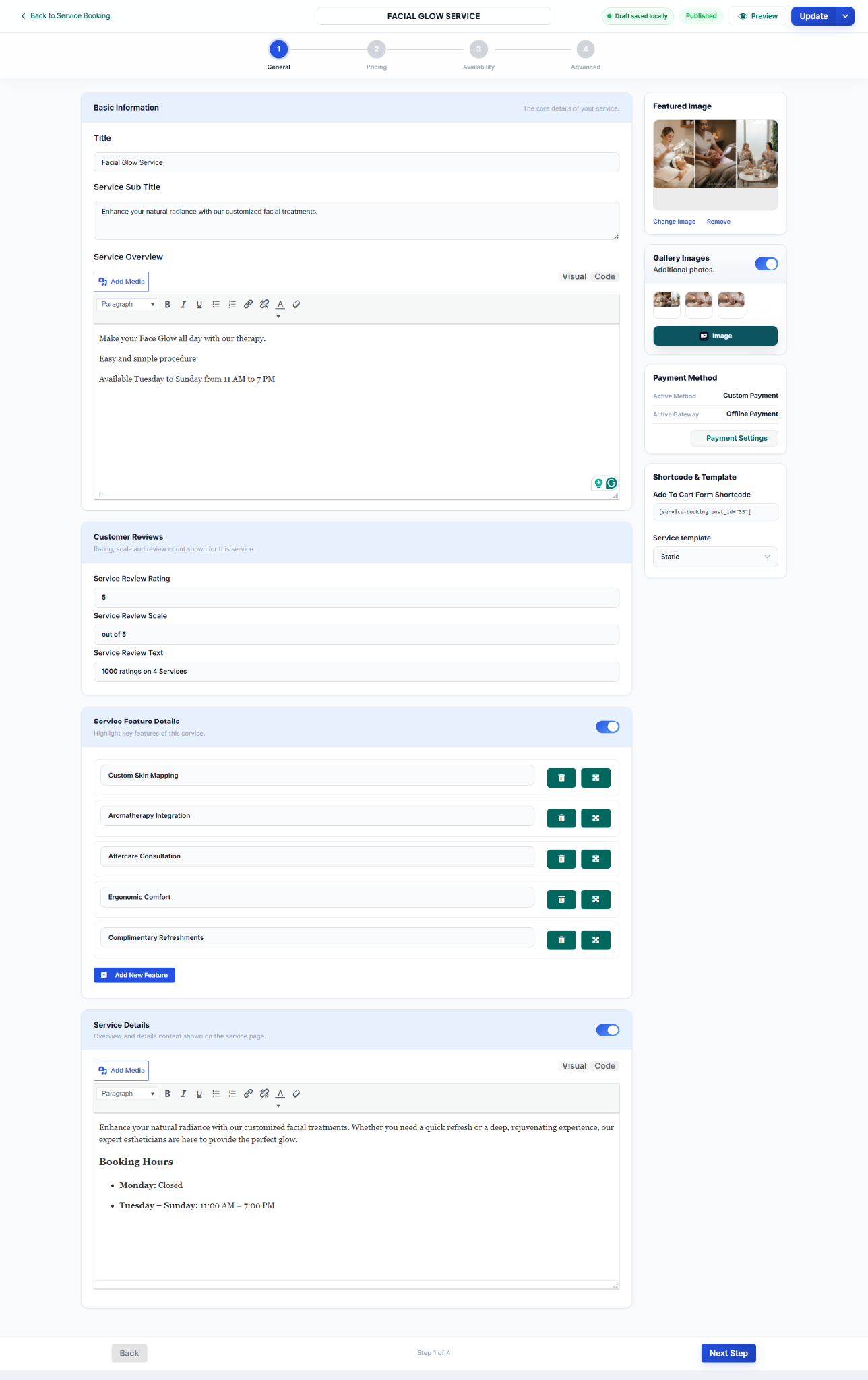 Add/Edit Coupon modal with tabs for general, discount, and restrictions