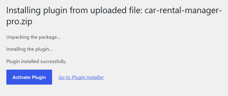 Car Rental Manager PRO installing from the uploaded file