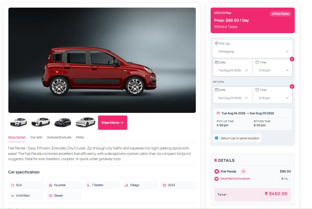 Booking example using Tier 01 (percentage discount)