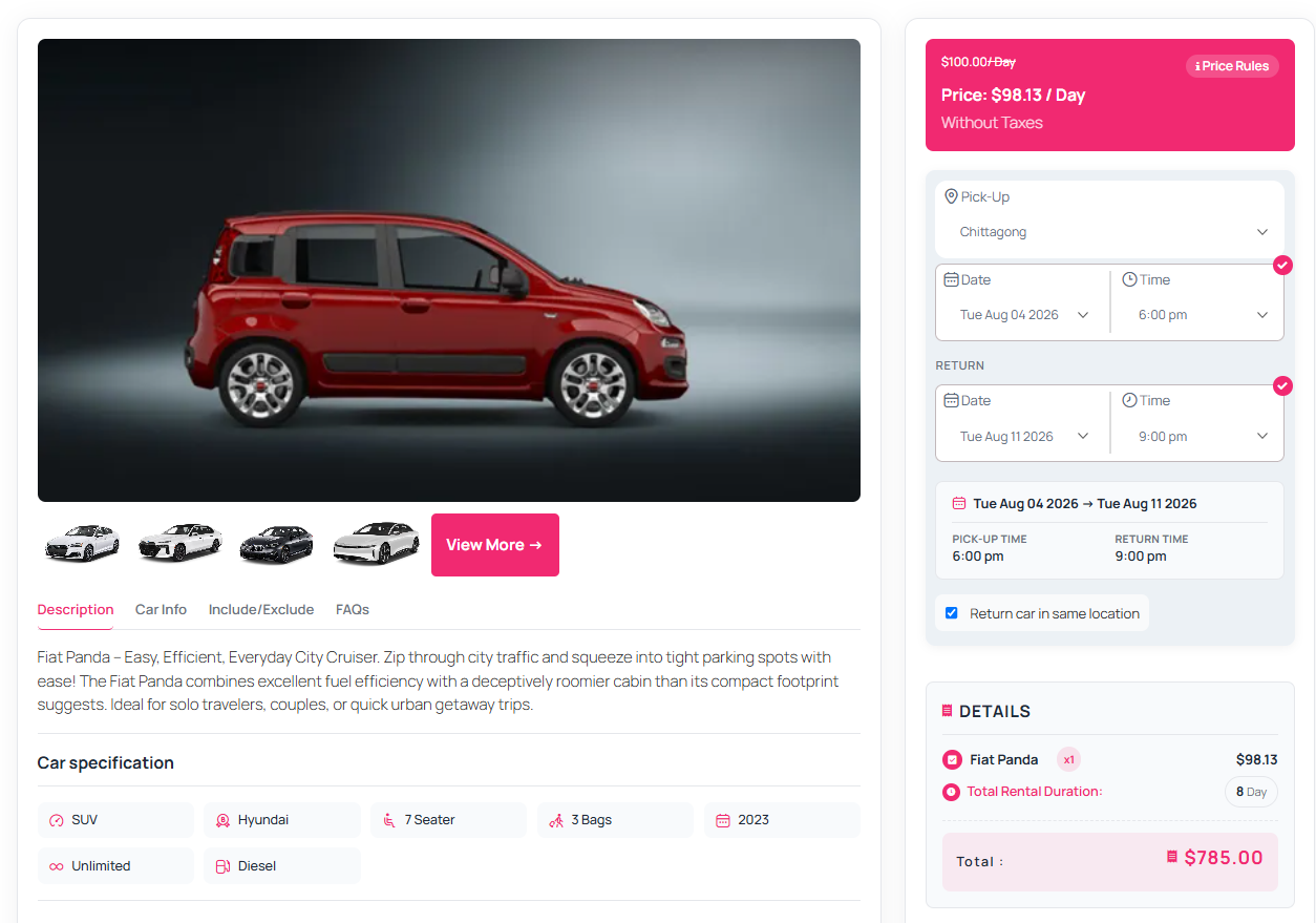Booking example using Tier 02 (fixed discount)